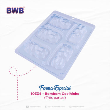 Forma De Chocolate - Forma De Chocolate Especial 3 Partes - Bombom Coelhinho - BWB10334